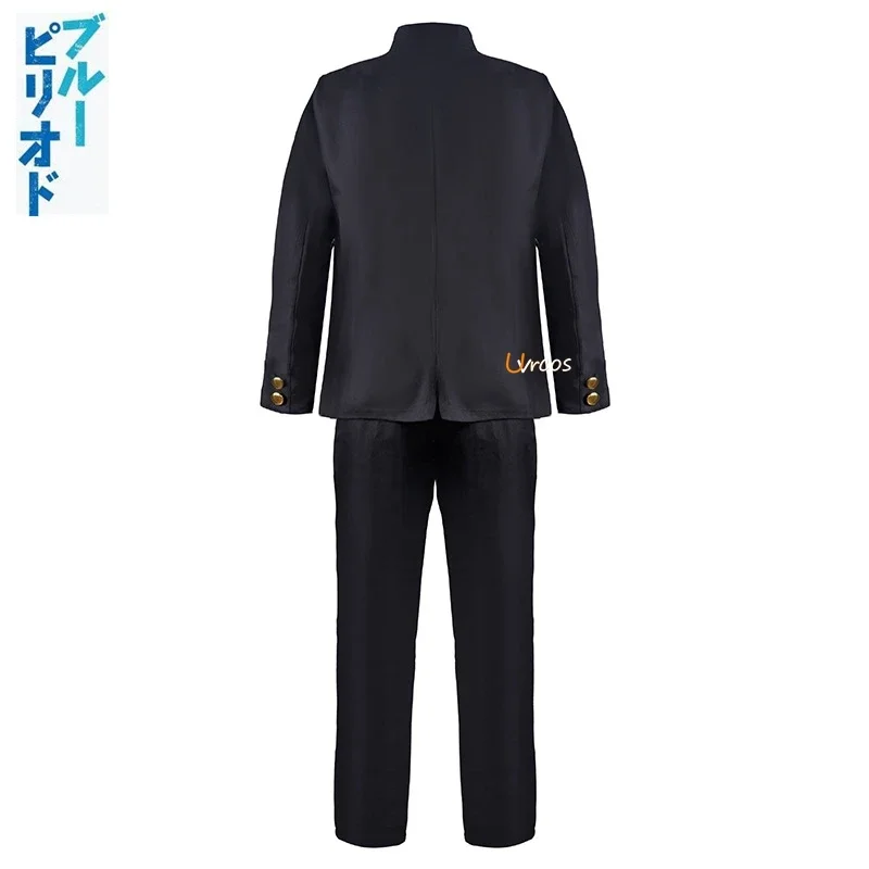 Yaguchi Yatora Traje Cosplay, Traje Azul Período Unisex Halloween Unisex Ternos Uniformes, Carnaval High School Uniformes, Roupa Meninos