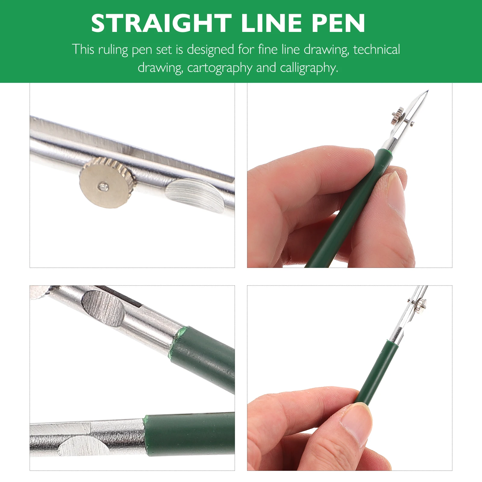 6pcs Adjustable Art Ruling Pens Fine Line Drawing Tools For Technical Art Stationery Masking Fluid Comic Painting Green Color