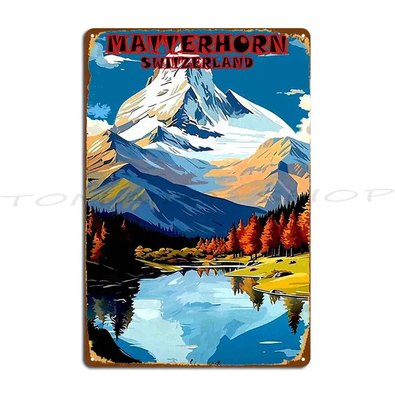 Zermatt Mont Cervin Ski Metal Signs Living Room Garage Rusty Cave Personalized  Tin Sign Poster