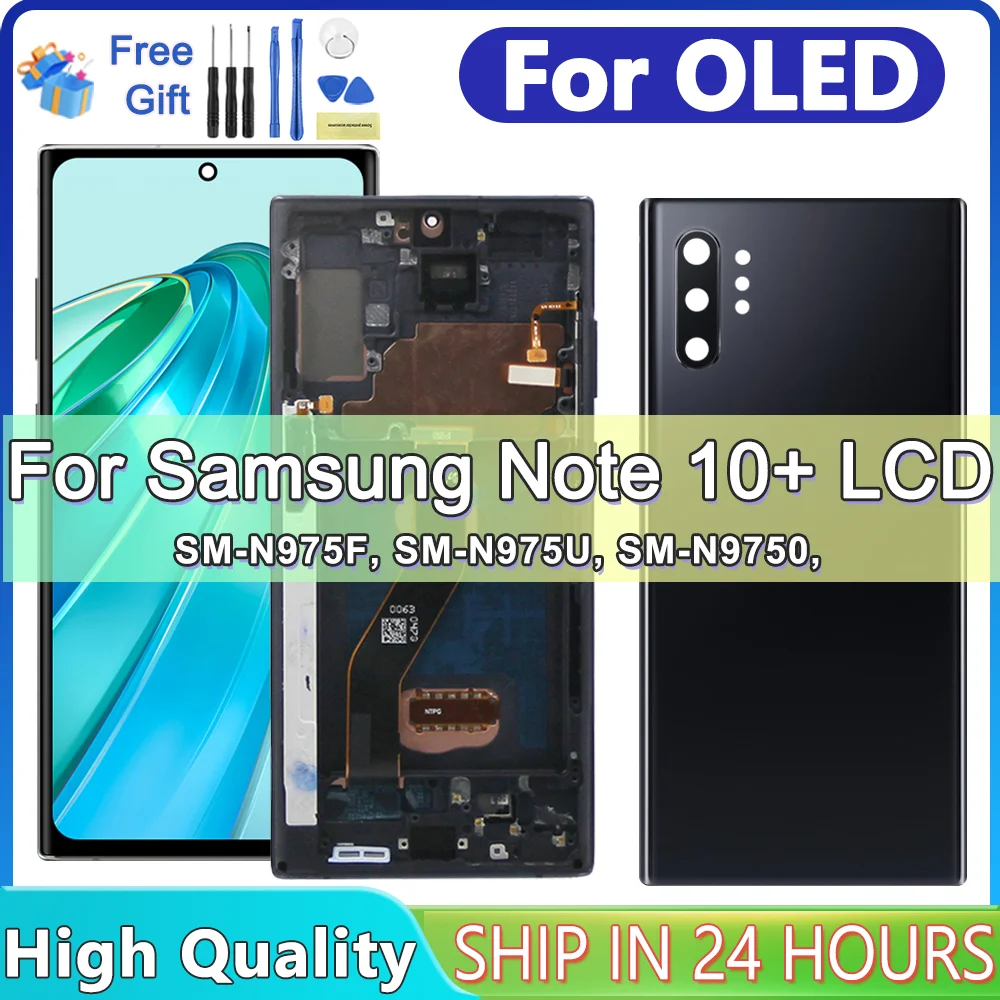 

AMOLED Display Note 10 Plus For Samsung note10 plus LCD N975 N975F Touch Screen With frame Digitizer Assembly Replace