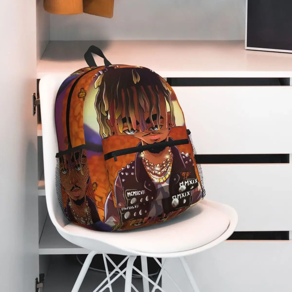 Juice Wrld Trapped In My Head Student Backpack School Bag Hiking Travel Daypack for Men Women Fashion Bookbag Shoulder Bags