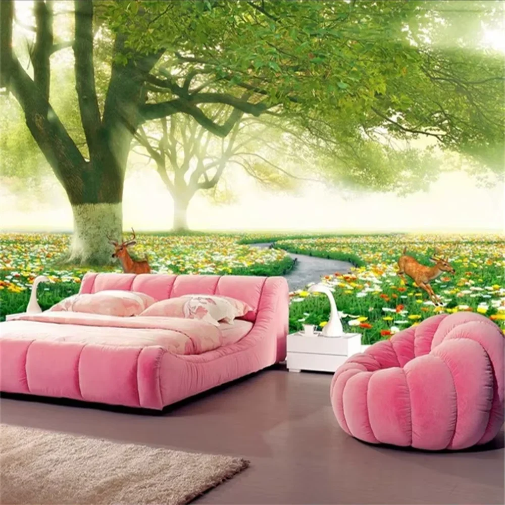 Custom natural scenery decoration maple leaves wall paper papel de parede 3d murals wallpaper for living room flooring paper