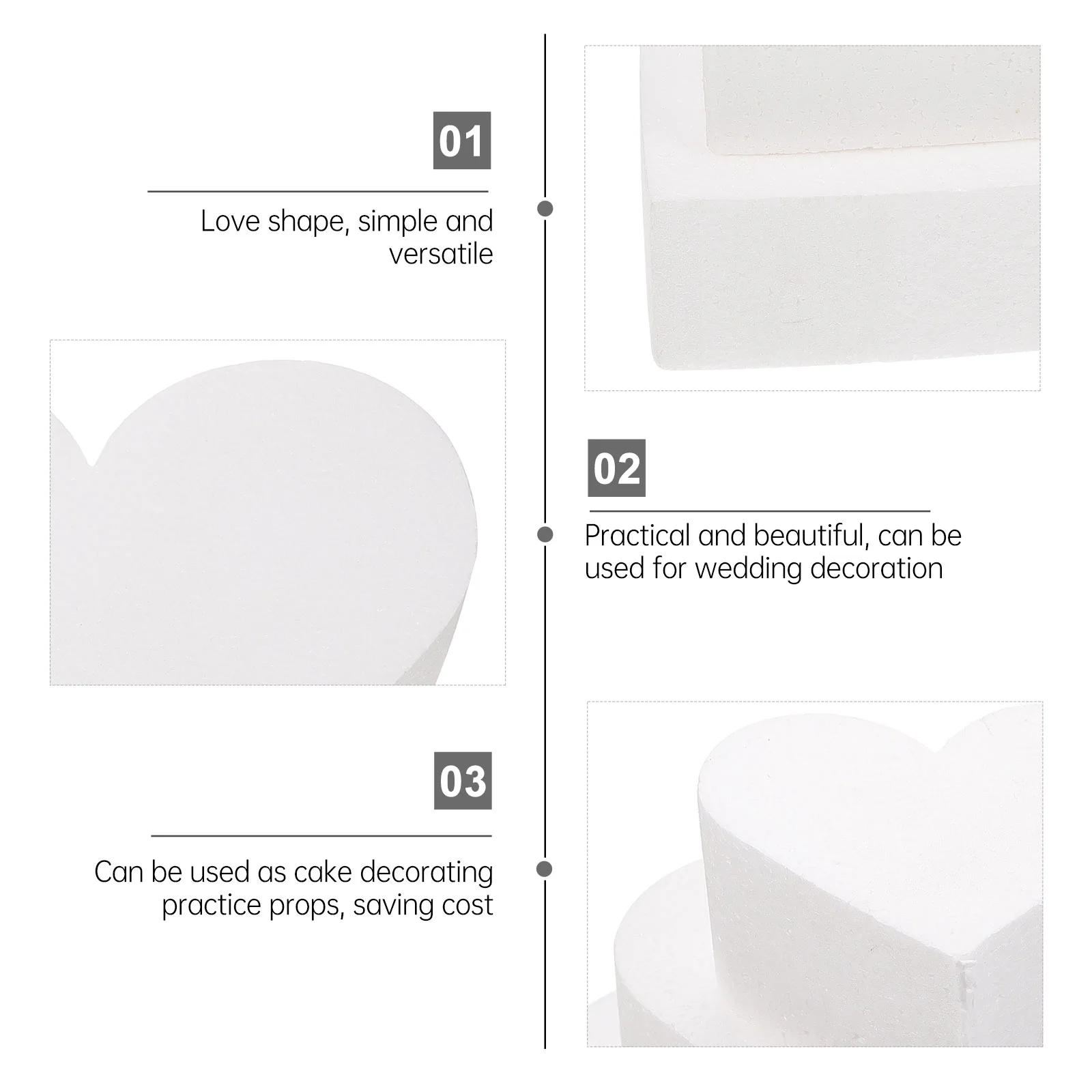 Cake Dummystyrofoam Heart Dummies Polystyrene Formodel Wedding Practice Diy Craft Fake Decorating Mould Shaped Display Rounds