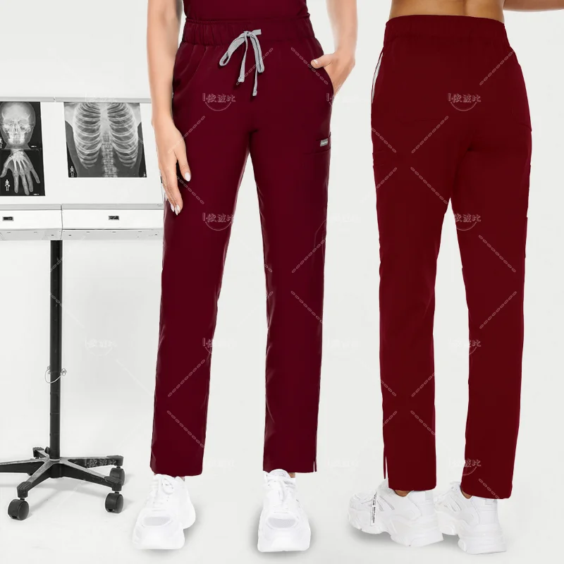 Pantalones elásticos de trabajo para enfermera, ropa de alta calidad, Color sólido, para dentista, enfermería, médico, Hospital