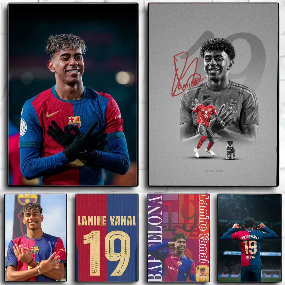 لامين لاعب كرة القدم Y-Yamals 19 ملصق HD ملصقات غرفة المنزل مقهى ديكور الفن طلاء جدران صورة #1