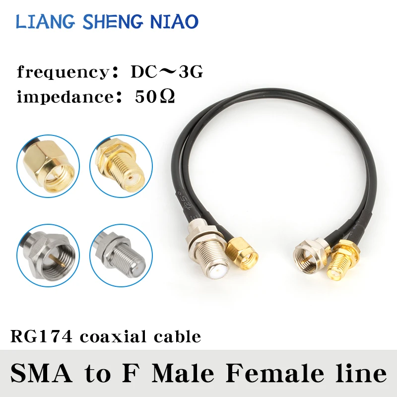 RGAnthCoaxial-Câble F Mâle vers SMA Mâle Femelle, Connecteur Anlge Droit, SMA vers F CriAJfor, Faible Perte, Livraison Rapide, Ligne RF