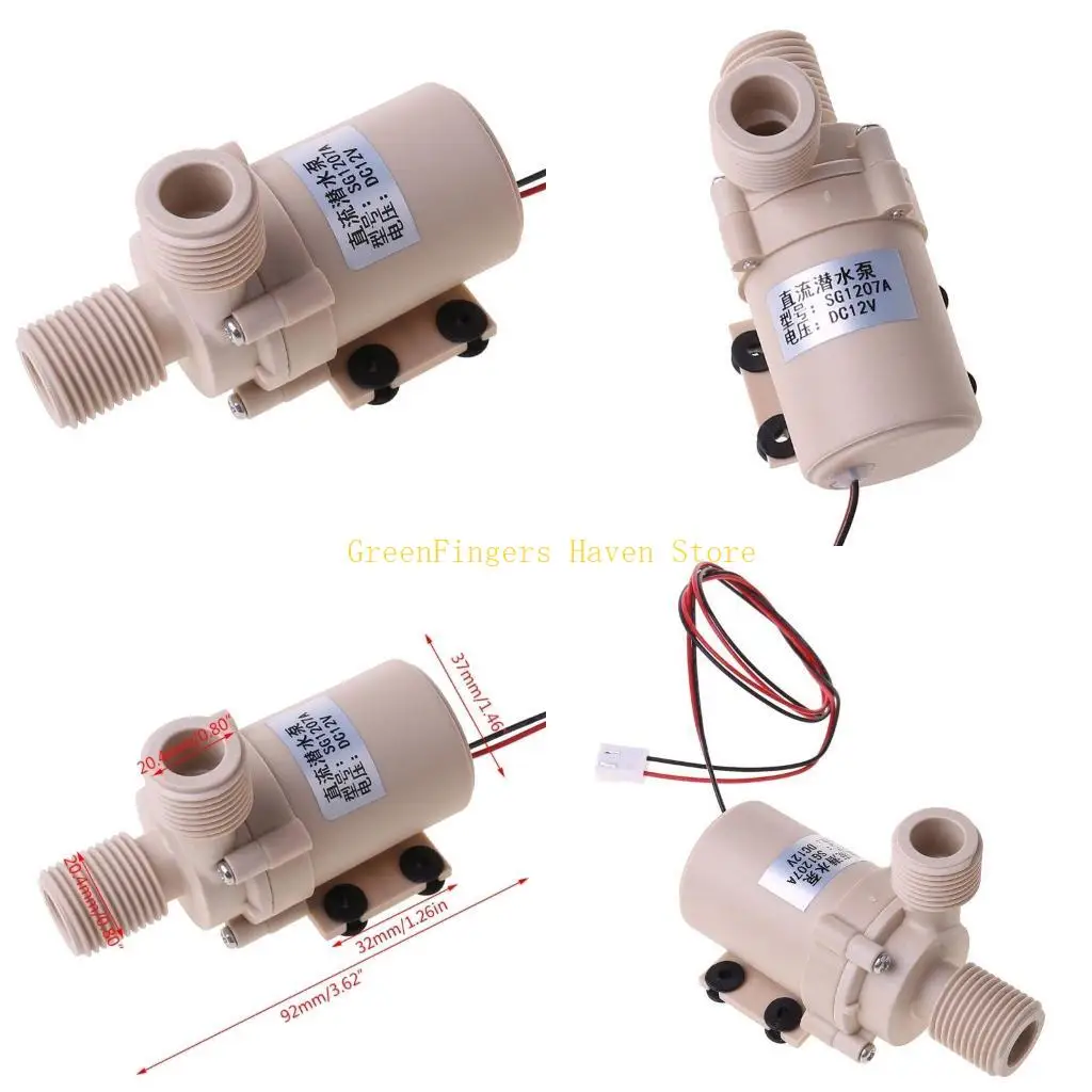 F68D 12V Solar Hot Water Pump Circulation 212° F Brushless Motor High Pre