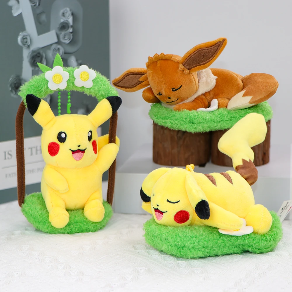 Peluche Pokémon Pikachu Originale pour Enfant, Jouet Pendentif, Kawaii, Évoli, Charmander, Sicilax, Scorbunny, Porte-Clés