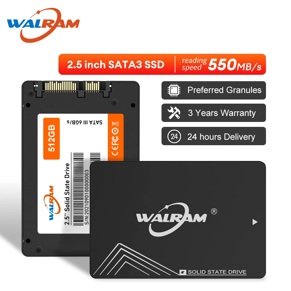 Walram-内蔵ハードディスクドライブSSata3 ssd,テラバイトインチ,2.5 GB,128GB, 256GB, 512GB,ソリッドステート,ラップトップ,デスクトップ