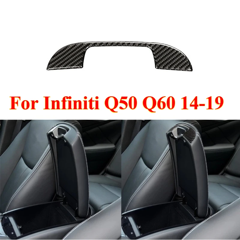 

1PCS for Infiniti Q50 Q60 14-19 Car Styling Accessories Carbon Fiber Armrest Box Interior Decoration Protection Sticker Car