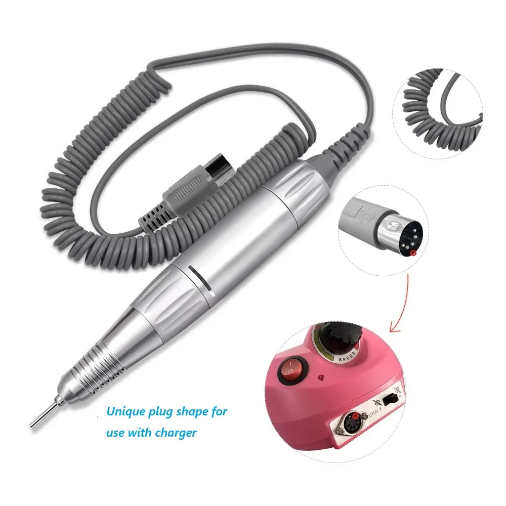 35000RPM DC 3ピン＆5ピン電動ネイル、低騒音プロ用ドリルペン、ジェルネイルハンドピース、マニキュアビューティーツールネイル