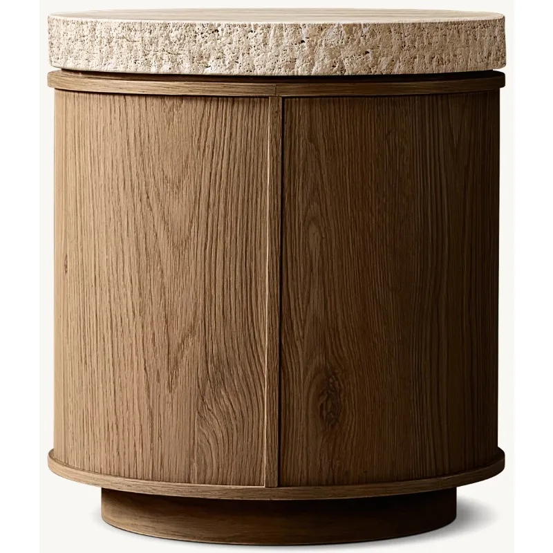 

American solid wood high-end luxury coffee table solid wood plus marble desktop design household coffee table side table