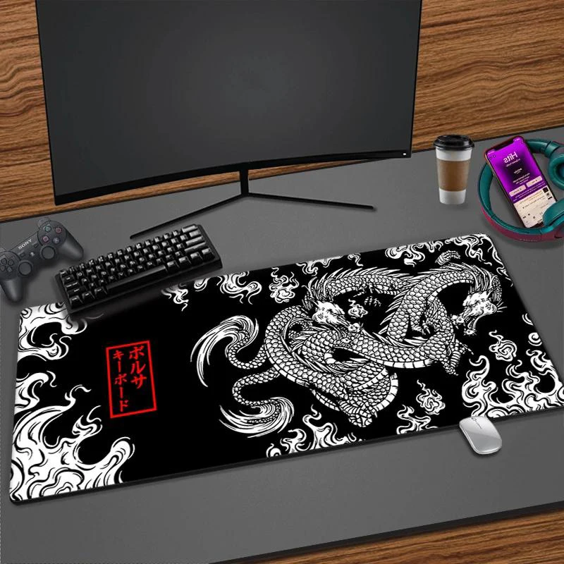 Japanese Dragon Large Gaming Mousepad XXL Keyboard Gamer Mouse Pad on The Table Speed Desk Mat Anime 900x400 700X300 Mouse Mat