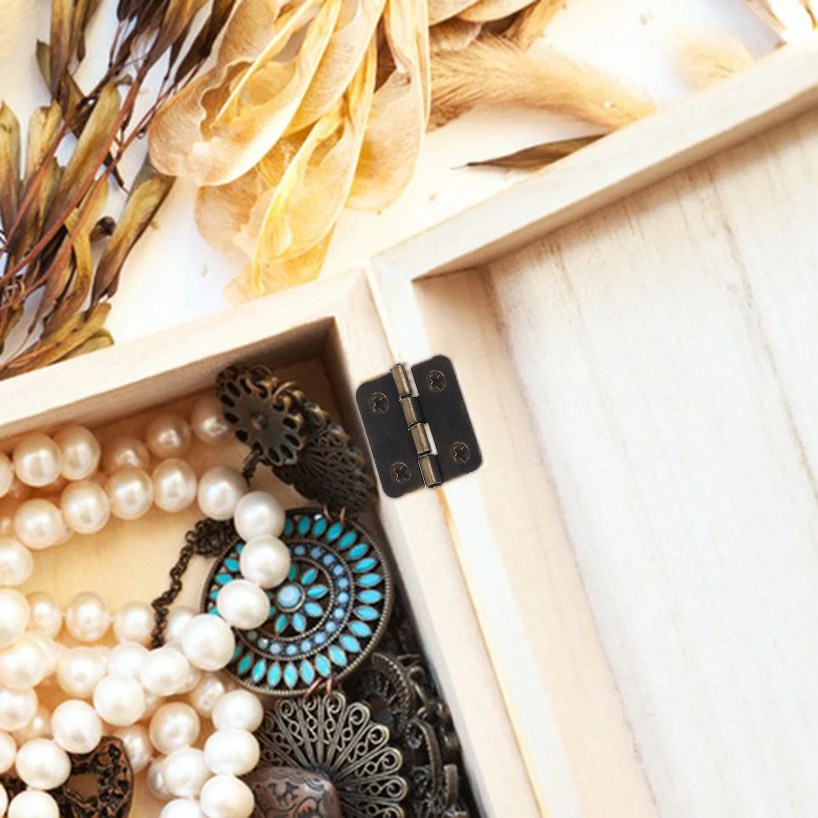 

20Pcs Stainless Steel Automatic Self Closing Spring Hinges Heavy Duty Case Hinges for Jewel Boxes with Screws Durable Smooth