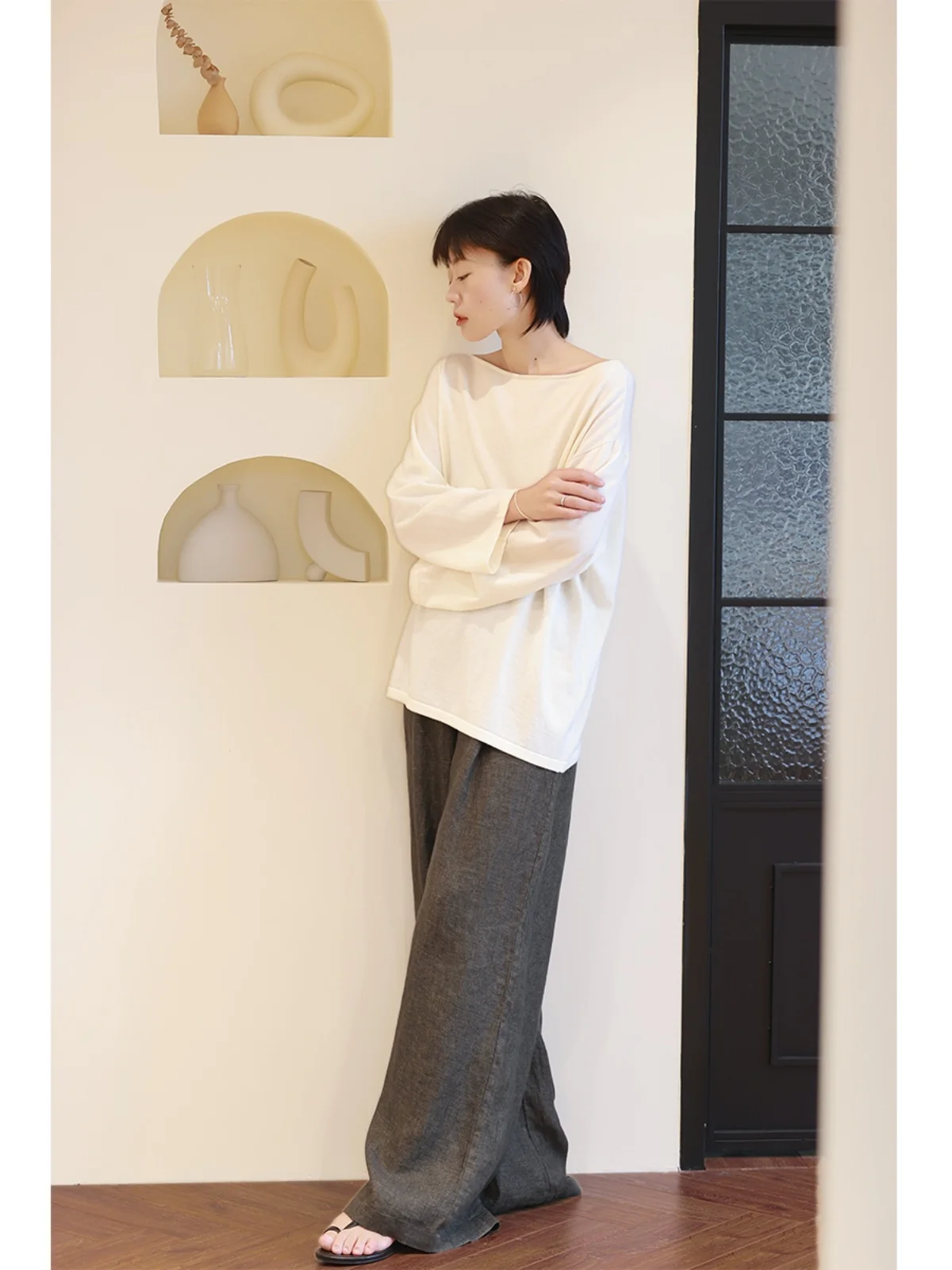 

Женский шерстяной вязаный свободный топ Long Sve, повседневный дизайн на одно плечо, осеннее новое поступление, удобное ощущение