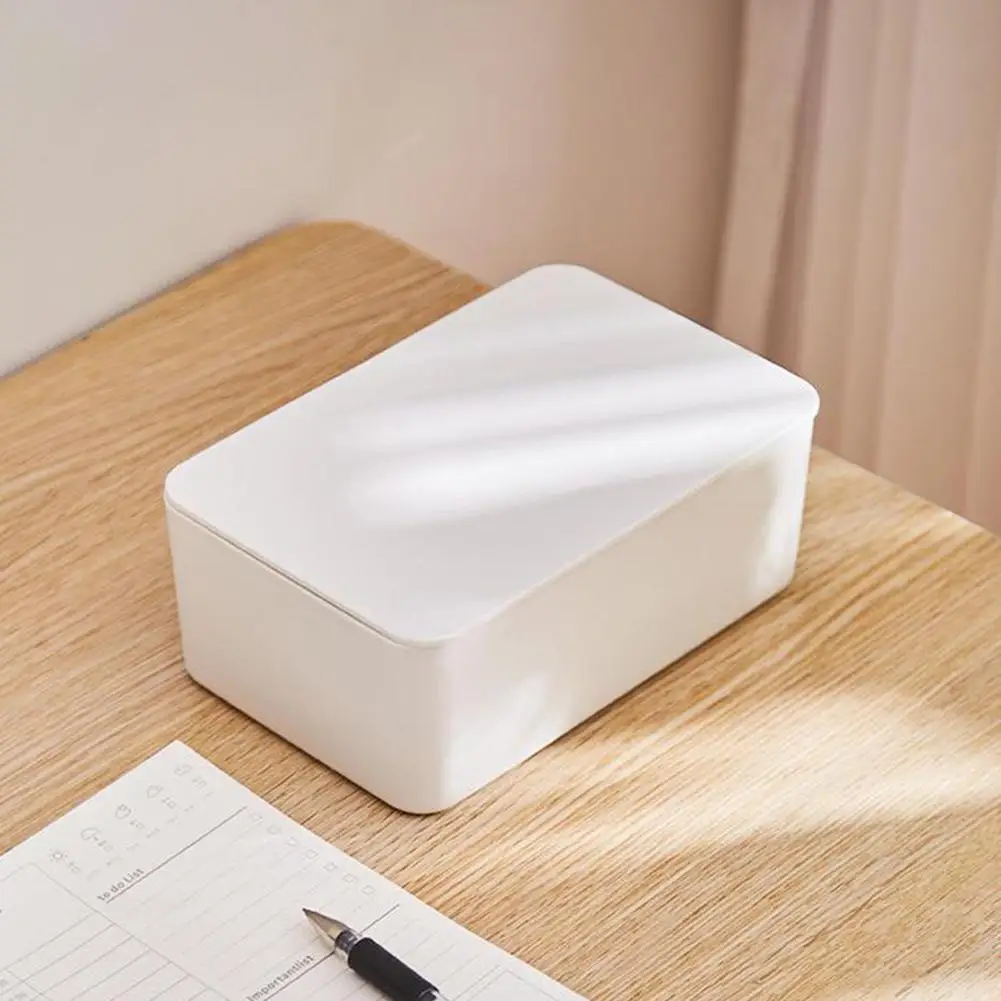 Neue Kunststoff-Taschentuchbox, Feuchttuchhalter, Abdeckung für Feuchttücher, Papier-Taschentuch-Aufbewahrungsbox, Papiertuchspender, Servietten-Organizer für Zuhause – Detail 7