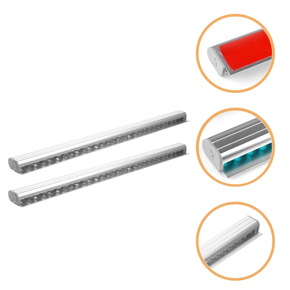 

2pcs Aluminum Alloy Restaurant Order Holder Wall Mounted Ticket Rack Kitchen Receipt Rail Note Organizer No Punch Design