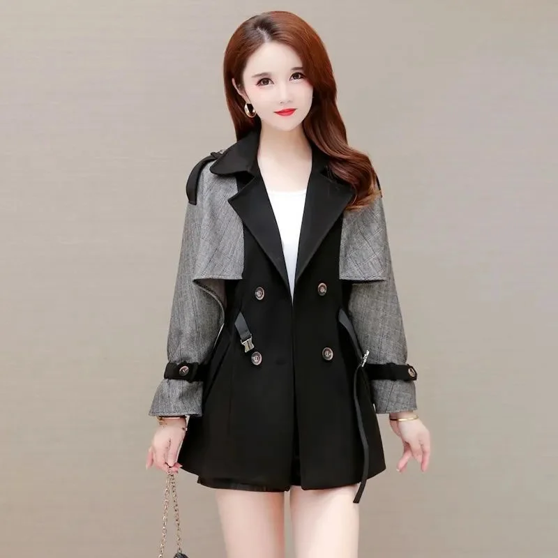 Loose Slim Korean Outdoor Women\'s Windbreaker With Lining Spring Autumn Trench Coat High End Outerwear Female Top ﻿