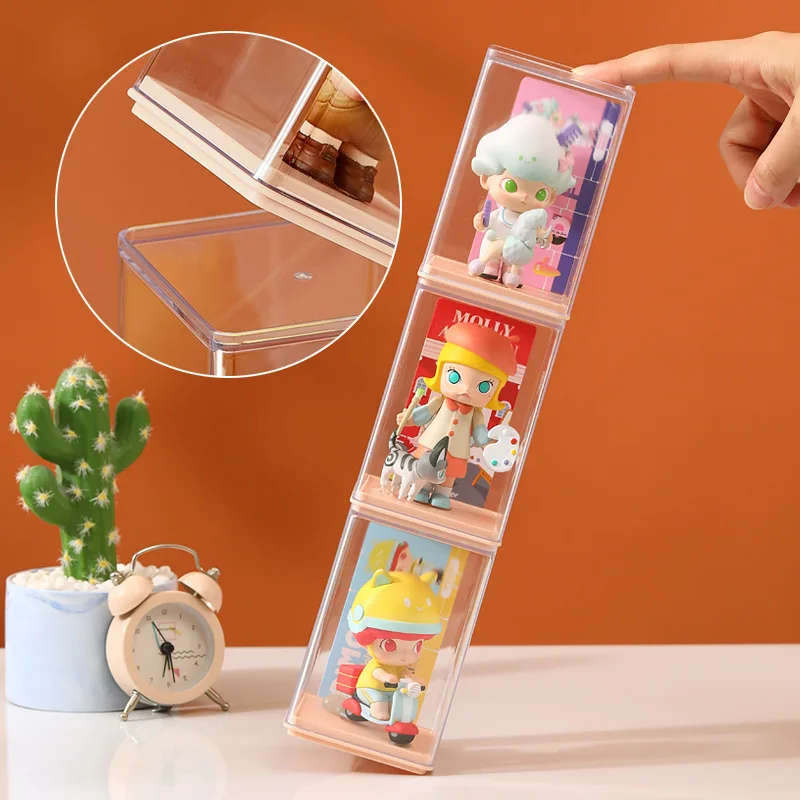 

6pcs Blind Box Storage Display Rack POP MART Acrylic Box Bubble Mart Cabinet Handmade Dustproof Desktop Storage Toys Organizer