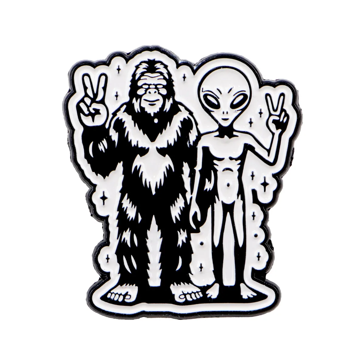 Alien Peace Enamel Pin Cartoon Monster Brooch Pines Lapel Pins Badge on Backpack Clothing Accessories Funny Jewelry Friends Gift
