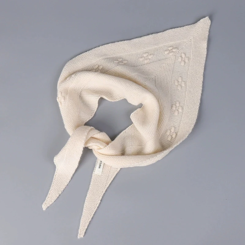 

Осенне-зимний новый вязаный треугольный шарф из 100% шерсти, универсальная теплая шаль для женщин, зимние шерстяные шарфы