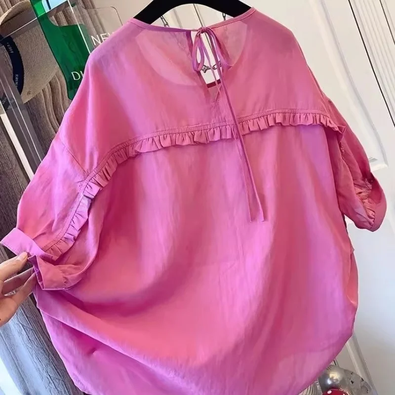 

plus Size Men's Bubble Sve irt ort Sve Floral Design Summer Casual Sle Anti-Wrinkle Breathable Moisture-ng