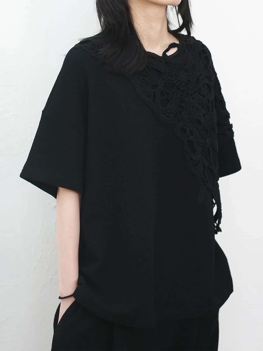 

Классические вязаные шерстяные брюки с имитацией кружева и высокой талией, прямого кроя, с пиджаком, весна 2024, для офиса