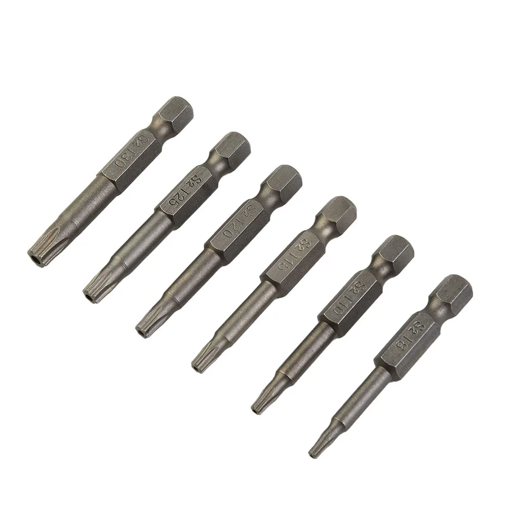 

6pcs 50mm Magnetic Torx Screwdriver Bits 1 4 Hex Shank T8 T10 T15 T20 T25 T30 Alloy Steel Screwdrivers Bit Hand Tools