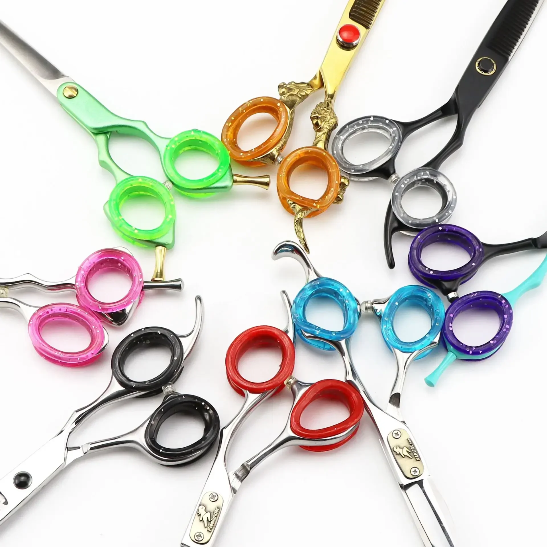 Silicone Finger Rings for Cat Dog Hair Scissors Professional Pet Grooming Scissors Protector Cutting Curved Shears