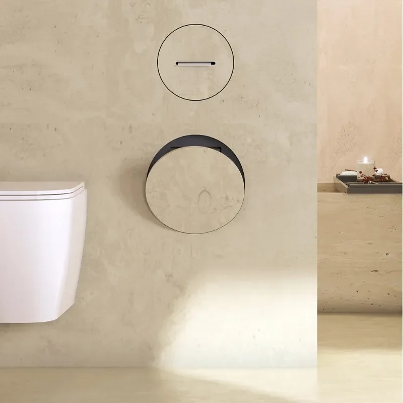 304 Stainless Steel Recessed Tissue Box Round Hidden Niche for Bathroom Wall Tile Embedded Storage Holder Custom Size Fit