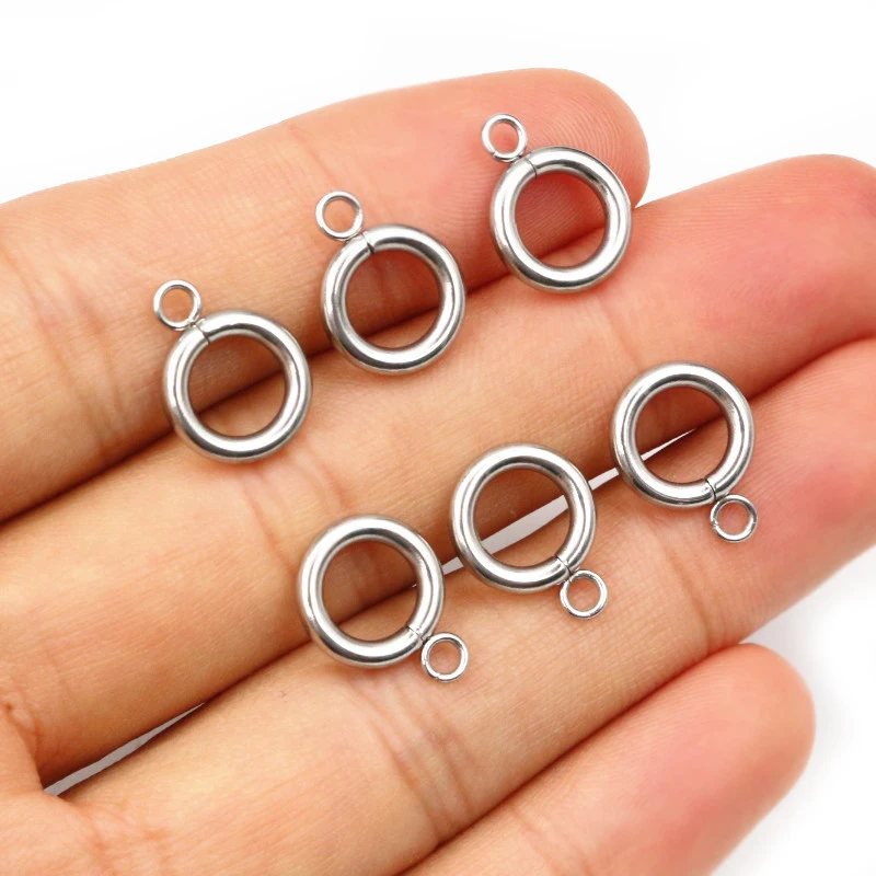 30pcs 316L Stainless Steel Small Loop Hoops Rings Circle Connector Diy Jewelry Findings Accessories for Bracelet Neckalce