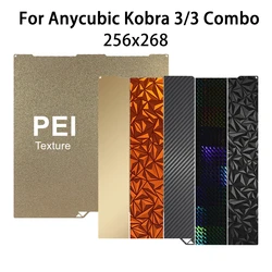 Anycubic Kobra 3 빌드 플레이트 Kobra3 콤보텍스처 PEI 용수철 스틸 256x268 부드러운 PEO PET PEY 시트 양면 열판 인쇄
