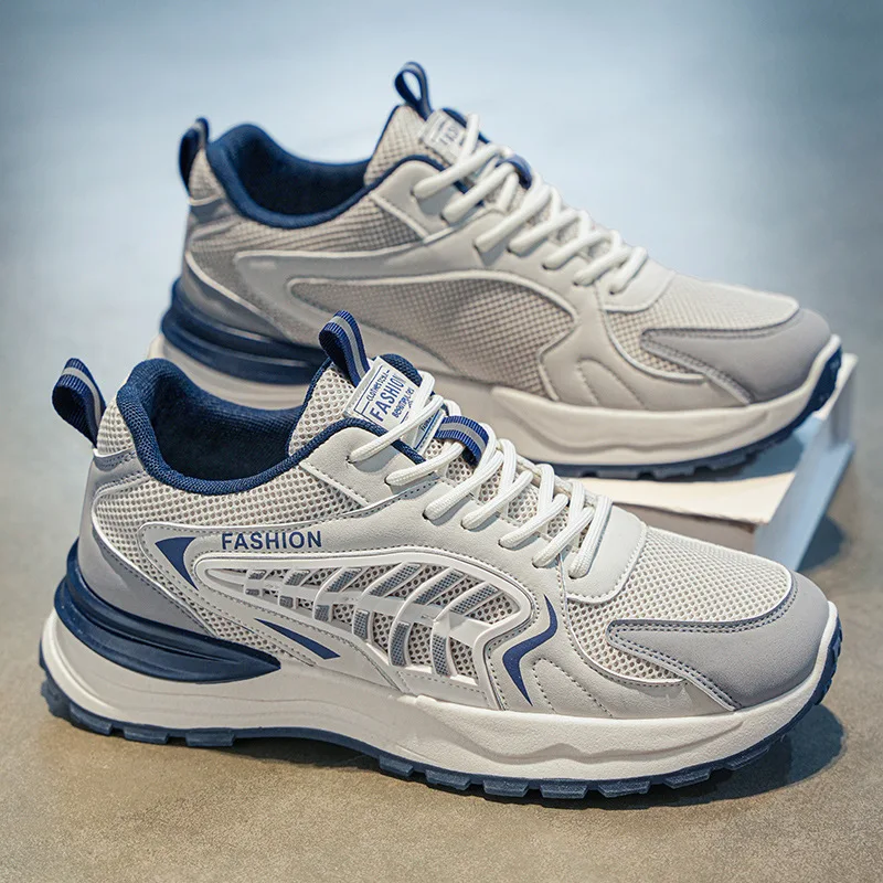 

Осенние мужские новые дышащие сетчатые кроссовки, корейская версия модной универсальной повседневной обуви на платформе