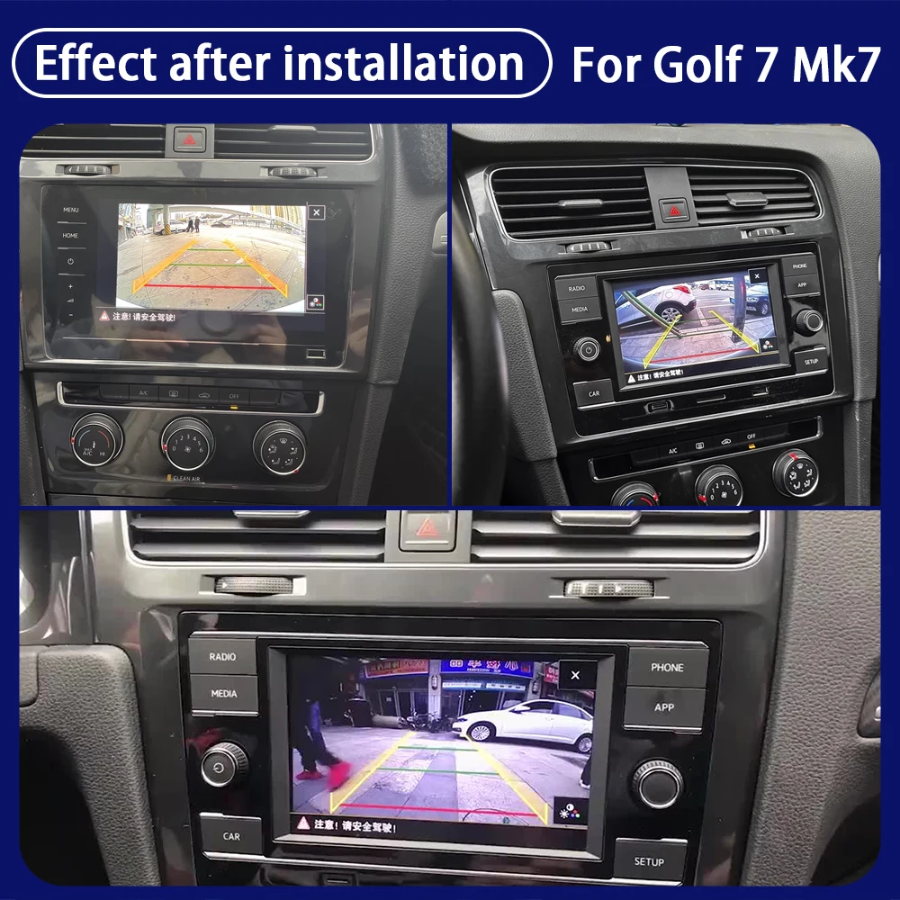 ل Volkswagen VW Golf 7 Mk7 GTI Sportsvan Estate البديل الديناميكي مسار الوجه شعار عكس النسخ الاحتياطي شعار كاميرا الرؤية الخلفية