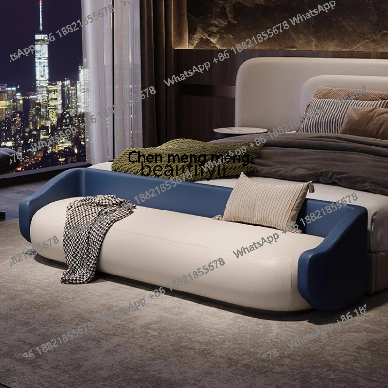 

Italian style bedside stool Bedroom Minimalist bed, bed small apartment living room household strip, cloakroom sofa stool H