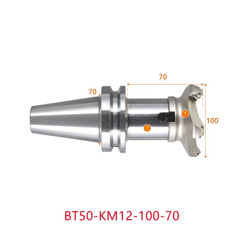 

Face end mill BT50-KM12-100-70 shoulder milling cutter Stainless steel body Tool holder set CNC Milling New