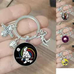 Creative Diy Keychain Volleyball Player Girl Keychain Charm Women Jewelry Accessories Pendant Gift Fashion I Love Volleyball Gif