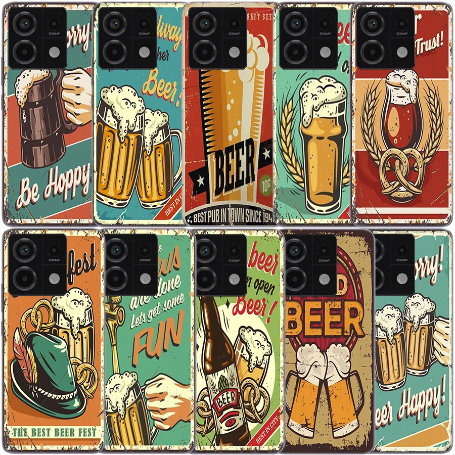 Beer Cup Barley Vintage Rusty iron plate Clear Phone Case For Xiaomi Redmi 12 12C 10 10A 10C 9 9A 9C 9T Note 14 13 12 Pro + Plus