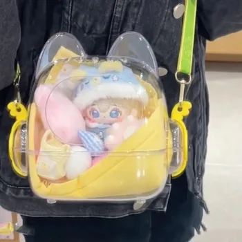 Ita 가방 고양이 귀 백팩, 귀여운 하라주쿠, 투명 창문 인형 디스플레이, 소녀 투명 나일론 배낭 책 노트북 가방