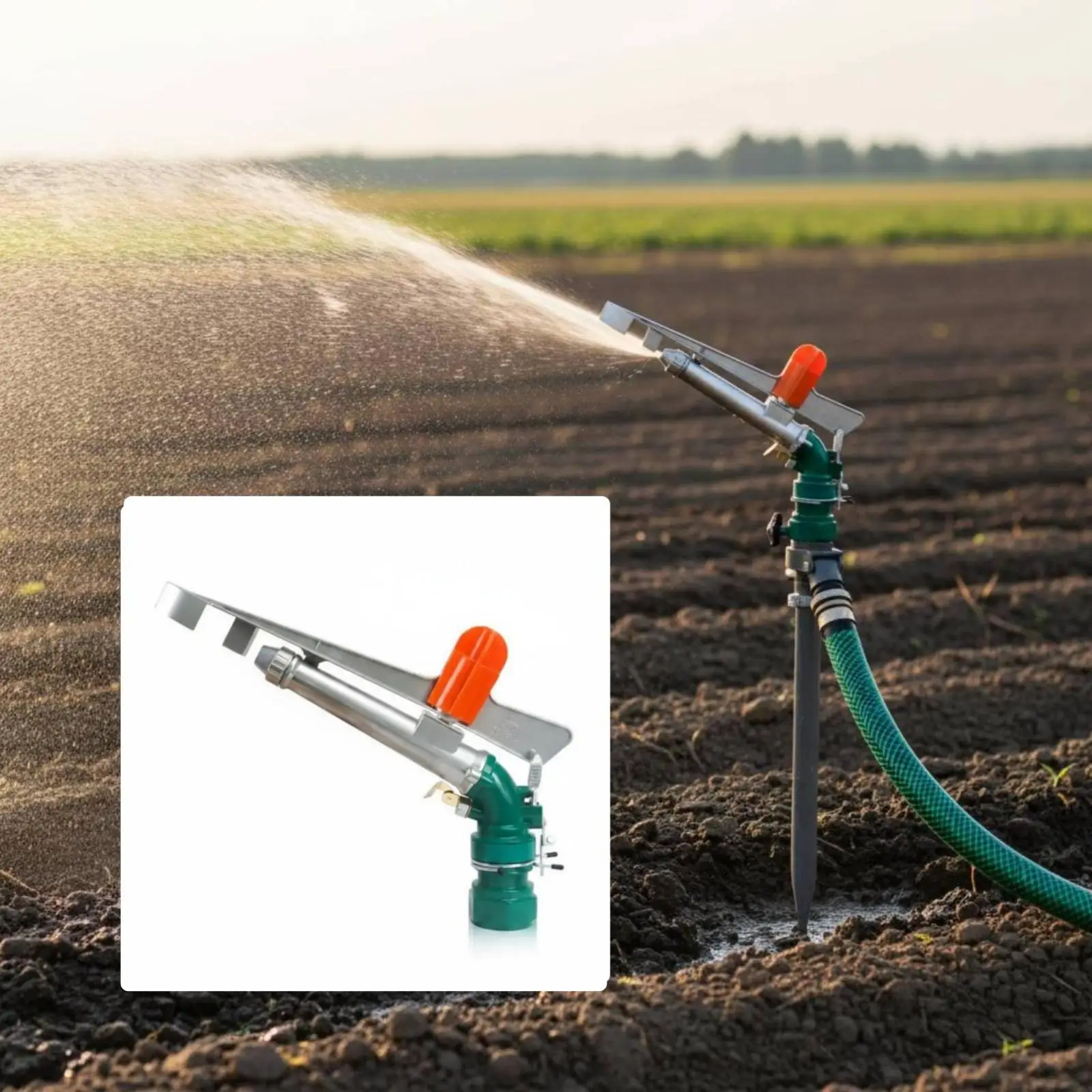Agricultural Irrigation Sprinkler Metal Rotary Head High Pressure 2 to 7 Kg for Farm Greenhouse Yard