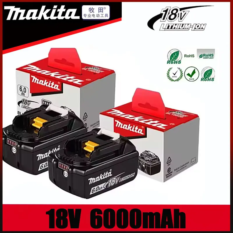 

2025 100% NEW 6.0Ah Battery Makita 18V Power tool DDF487 DGA404 DTW700 DHP487 DTD173 Lithium-Ion battery Replacement