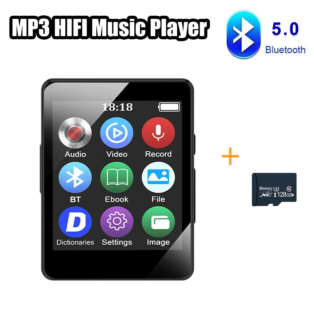 AideeMaster 128G MP3-Player Bluetooth 5.4 HiFi MP3-Musik-Player Eingebauter Lautsprecher 2,4 Zoll Touchscreen MP4-Player mit E-Book/Videoaufzeichnung 7