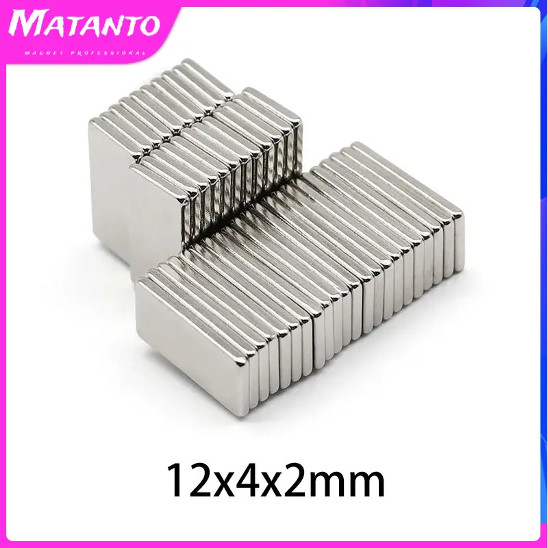 

20/50/100/200/300/500PCS 12x4x2 mm Neodymium Block Magnets N35 Permanent Magnet 12x4x2mm Thin Strong Square Magnet 12*4*2 mm