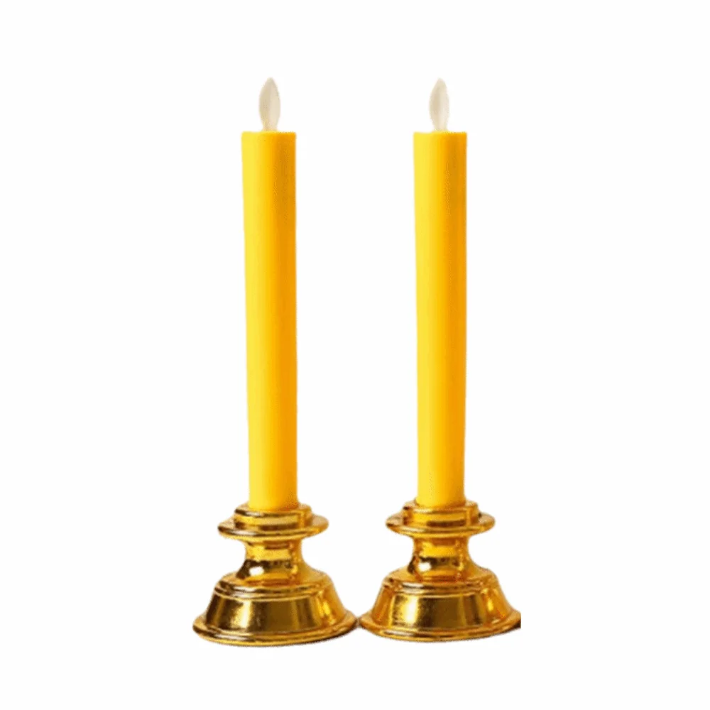 2Pcs Creative Electronic Candle Light Battery Operated Flameless Warm Glowing Candles Decorative Waterproof