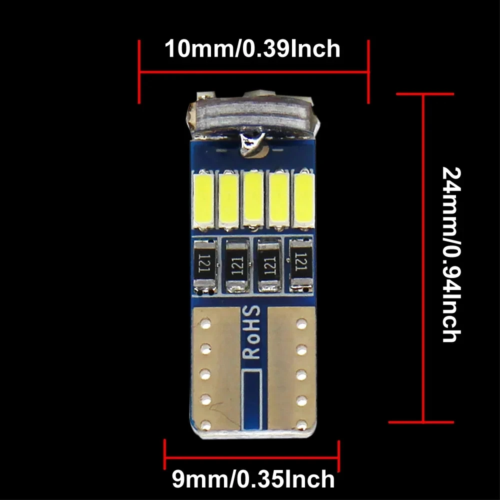 10Pcs T10 W5W 4014 15SMD LED Canbus High Power Car Clearance Wedge Side Light Interior Dome Reading Clearance Lamps 12V 6000K