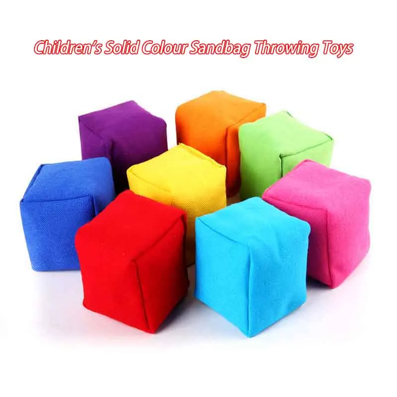 Children's Solid Colour Sandbag Throwing Toys Kindergarten Throw Sandbag Shuttlecock Canvas Outdoor Sports Interactive Toys