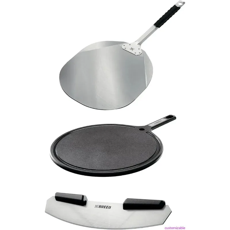 

Breeo Pizza Oven Accessories Set - Rotating Peel, Pizza Cutter, and Serving Board - Versatile Cutting and Serving Surface - Stai