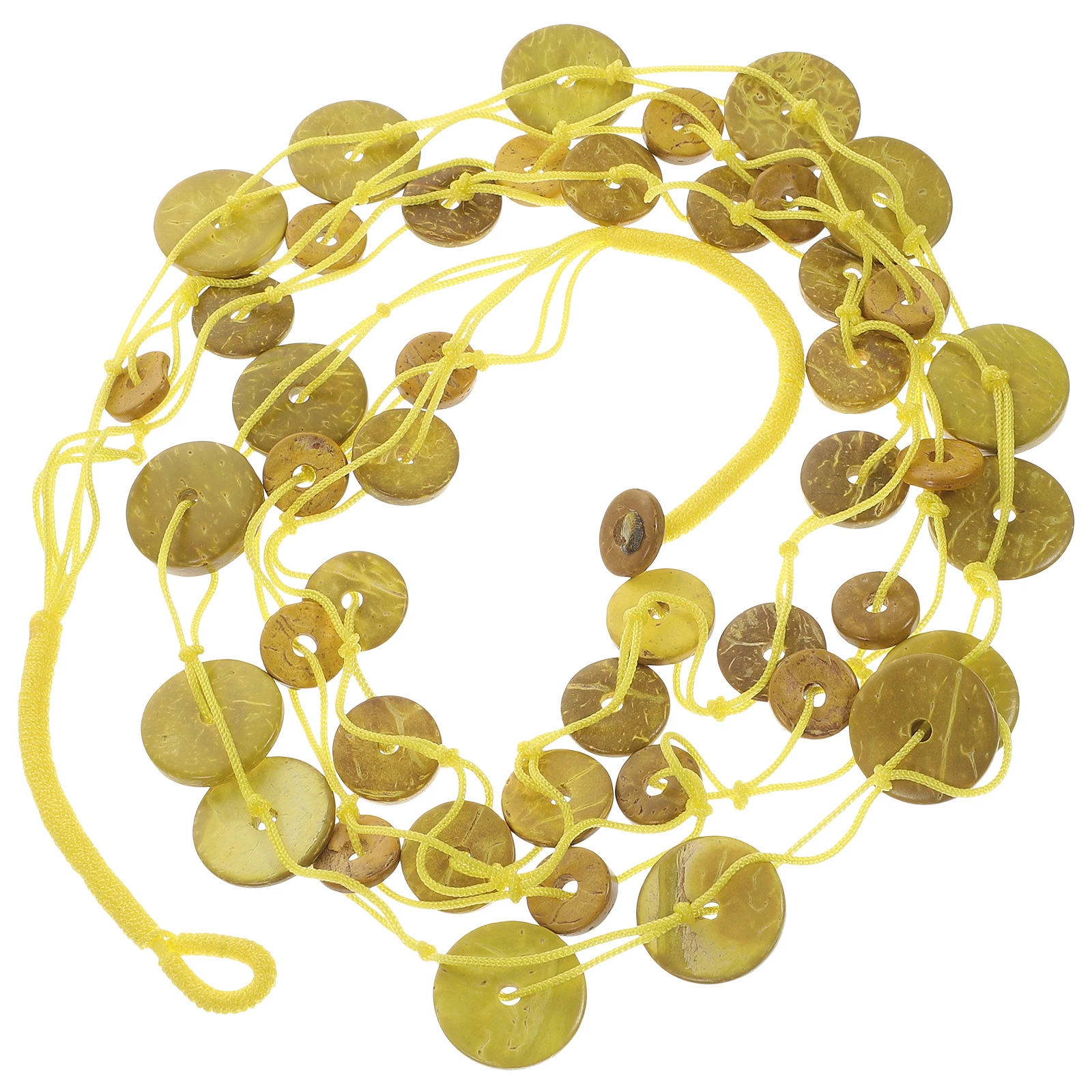 

Beaded Coir Necklace Women Yellow Layered Chain Bohemian Wood Chunky Statement Decorative African Necklace Accessories