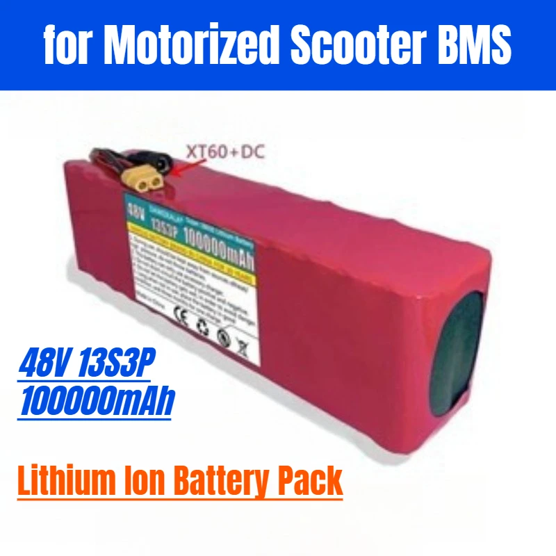 

48V 13S3P 100000mAh 1000W Lithium Ion Battery Pack for Motorized Scooter BMS