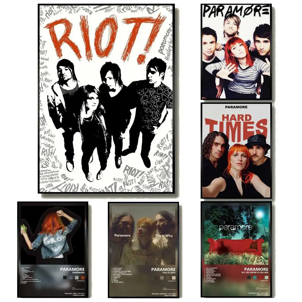 Alternative Rock Band P-Paramore Poster Modern Minimalist Wall Art Prints for Home Decor Interior Bedroom Living Room